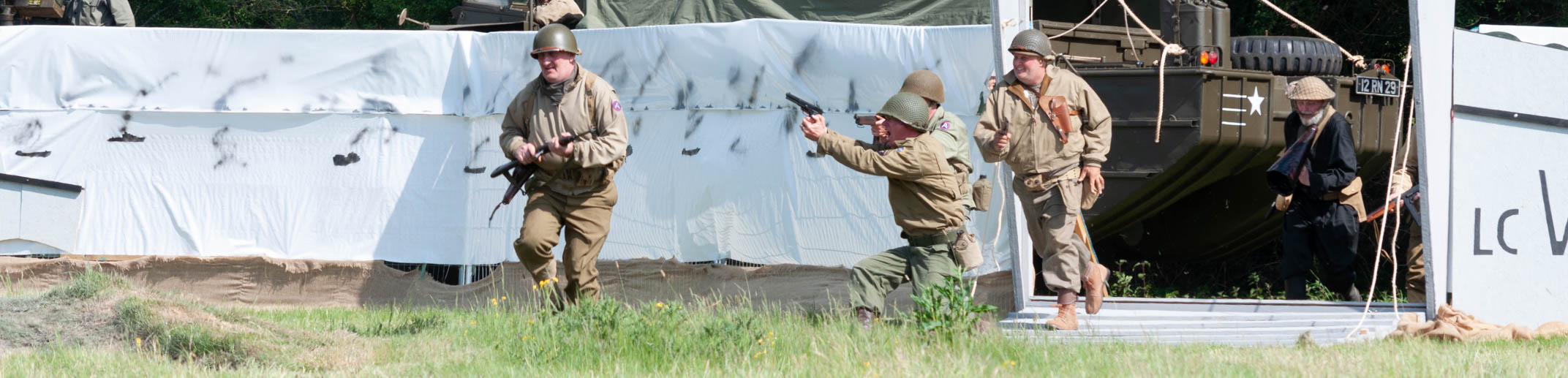 Reenactors Storm the Arena via our Landing Craft